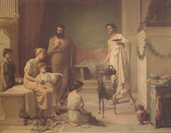 John William Waterhouse Sick Child brought into the Temple of Aesculapius (mk41) oil painting picture